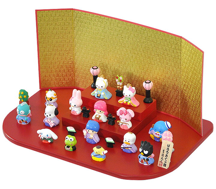 国産 雛人形 三月 ひな人形 サンリオ ハローキティ キャラクター 木製のおひなさま 10人飾り Materialworldblog Com