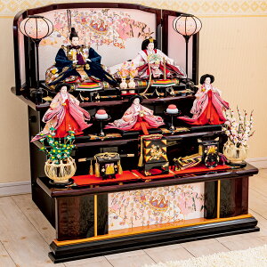 雛人形 ひな人形 お雛様 おひなさま かわいい 手作り 2025年 新作 秀光 限定品 送料無料 コンパクト ミニ 初節句 ひな祭り 段 3段 五人 5人 買得 お得 人気 ランキング P80101