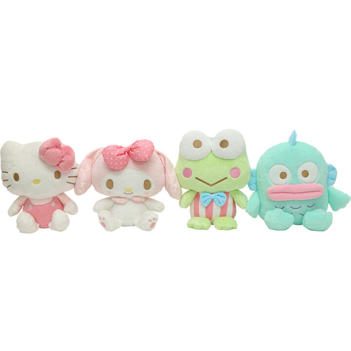 楽天市場 N014 ぬいぐるみ サンリオ ハローキティ マイメロディ けろけろけろっぴ はんぎょどん パステル かわいい ギフト 誕生日 プレゼント 秀光人形工房