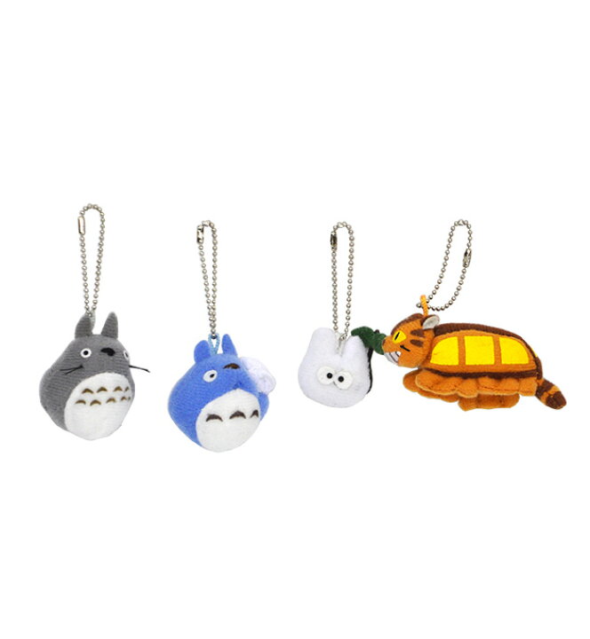 楽天市場 N210 ぬいぐるみ ジブリの人気者 となりのトトロチャームセット 小さいのに本格的造り ネコバス 大トトロ 中トトロ 小トトロ キーホルダー 秀光 秀光人形工房