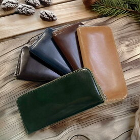 財布 コードバン ラウンドジップロングウォレット 日本製【 馬革 レザー 財布 メンズ 長財布 レディース 男性 女性 ペア 夫婦 カップル 使いやすい 人気 誕生日 ギフト プレゼント 妻 旦那 息子 娘 贈り物 父の日 クリスマス 実用的 開運】