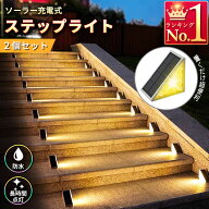 ソーラーライト 三角形 2個セット ステップライト 階段ライト ガーデンライト 屋外 自動点灯 自動消灯 デ…