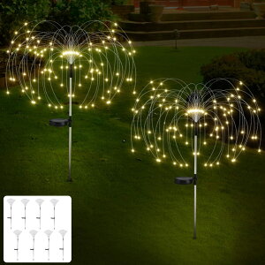 花火型ライト ソーラー充電式 LEDライト 防水 8種類点灯モード 自動点灯 自動消灯 ガーデンライト 屋外 クリスマス 省エネ 通路用パティオ ソーラーライト ガーデンライト イルミネーション