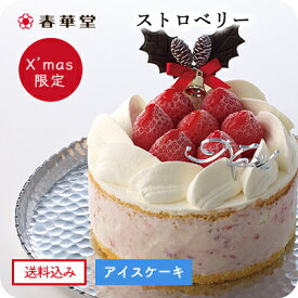 〈送料込み〉★10%OFF後価格★【春華堂】クリスマスアイスケーキ（ストロベリー）/クリスマスケーキ 2025 4号 クリスマス アイスクリームケーキ アイスケーキ 子供 バースデーケーキ ケーキ デコレーション ストロベリー お歳暮/御歳暮 かわいい 内祝い