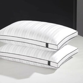 ホテル用枕,プレミアム冷却竹製シェルグッセテッド縦ストライプベッドルーム