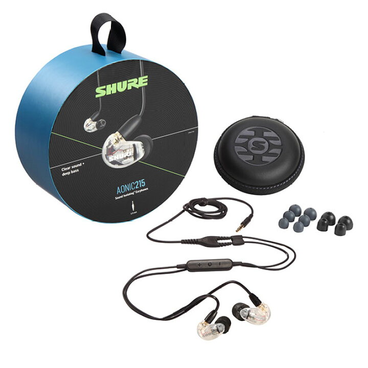楽天市場】SHURE AONIC 215 高遮音性イヤホン (有線タイプ) マイク 