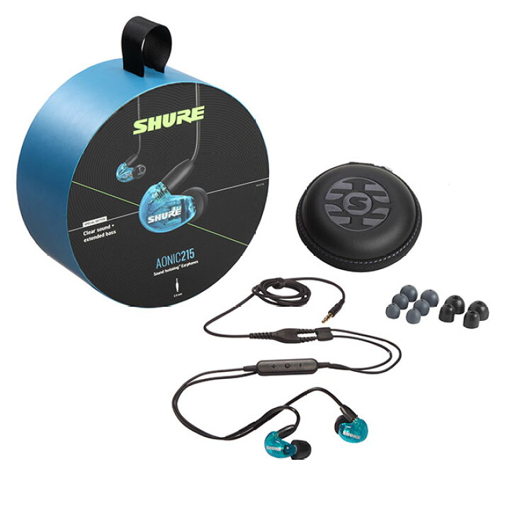 楽天市場】SHURE AONIC 215 高遮音性イヤホン (有線タイプ) マイク 