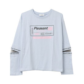 【送料無料】【2点までメール便対象】袖スリットロングTシャツ トップス ロンT 長袖 ゆったり 子供服 女の子 小学生 中学生 ファッション ガールズ キッズ ジュニア 韓国子供服 大人っぽい ダンス 130cm 140cm 150cm 160cm 165cm