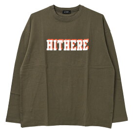 【セール】【2点までメール便対象】HITHEREロゴプリントロングTシャツ トップス 長袖 ゆったり ビッグシルエット 子供服 男の子 小学生 中学生 ファッション キッズ ジュニア 韓国 大人っぽい ダンス 120cm 130cm 140cm 150cm 160cm【目玉】