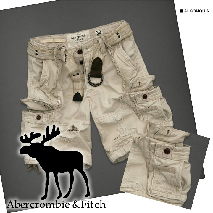 楽天市場】アバクロ メンズ ハーフカーゴパンツ ズボンALGONQUIN  