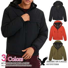 ■アメリカンイーグル メンズ 中綿ジャケット AE HOODED BOMBER JACKET 4色 (0108-1146) お買い物マラソン 最大 ポイント 24倍 ! ラッピング 無料! あす楽 3980円以上 送料無料 ! メンズ かっこいい プレゼント ギフト にも! 秋物 新作 入荷!