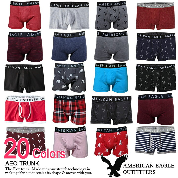 楽天市場 アメリカンイーグル メンズ ボクサーパンツ Aeo Trunk 19色 0234 Xs S M L Xl インナー ラッピング 無料 あす楽 3980円以上 送料無料 メンズ かっこいい ギフト にも 秋冬物 新作 入荷 プレゼント にも アメカジ専門店shu Shu