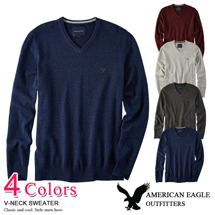 楽天市場 アメリカンイーグル メンズ Vネックセーター 4色 1144 1412 S M L Xl Xxl ラッピング 無料 あす楽 3980円以上 送料無料 メンズ かっこいい ギフト にも 秋冬物 新作 入荷 プレゼント にも アメカジ専門店shu Shu
