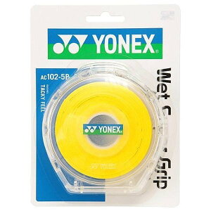 【レビュー投稿やLINE追加でクーポンGET】ヨネックス バドミントン グリップ YONEX ウェットスーパーグリップ AC102-5P ケース付き(5本入) 004 イエロー