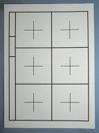 書道下敷　4字6字マス入　【名前覧入】　ベージュ/半紙用