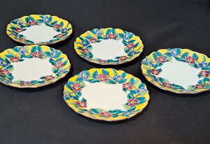 【九谷焼】 5皿揃(皿、中皿、 取皿)  吉田屋椿