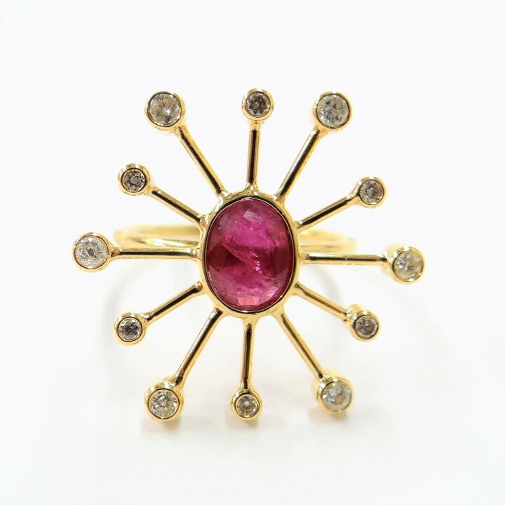楽天市場】K18YG ルビー1.3ct ダイヤモンド0.33ct 