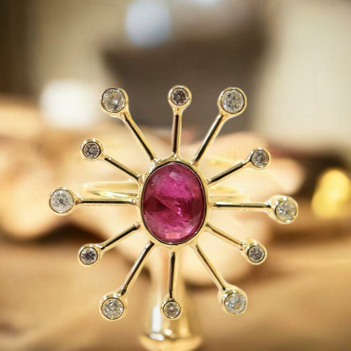 楽天市場】K18YG ルビー1.3ct ダイヤモンド0.33ct 