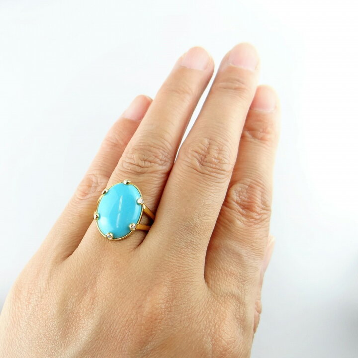 楽天市場】K18YG カナダ産 ターコイズリング 6.3ct トルコ石  
