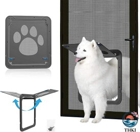 【全品5%ポイント】ペットドア 網戸専用 キャットドア 網戸用ペットの出入り口 取付簡単 小型犬 猫 ペット出入り口 ロック付き マグネット式 磁石設計 自由に出入 取り付け簡単 開閉自由 足跡型 可愛い 留守番 静か ベランダ プレゼント ギフト 贈り物