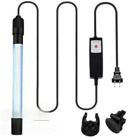 【全品5%ポイント】水槽用UV殺菌灯 タイマー付き 紫外線除菌ライト 水槽用 水中殺菌灯 淡水?海水両用 コケ抑止 アクアリウム水質改善 白点病などの病気予防 11W?110V