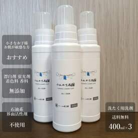 【楽天スーパーSALE 50%割引】【送料無料】衣類用洗濯洗剤 液体石鹸400ml 3本セット敏感肌 アトピーに影響する成分無添加赤ちゃんに安心安全のオーガニック無香料業務用