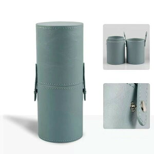 メイクブラシ収納ケース メイクブラシ立て 撥水 防塵 お洒落 ポータブル 化粧筆箱 18本収納可 コスメブラシ収納 メイクブラシケース PUレザー 筒型 出張 旅行 ホワイト パープル ブラック ベ