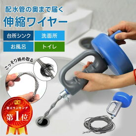 【★マラソン期間限定★P+5倍★】パイプクリーナー 詰まり ワイヤー 回転式 クリーナー 排水口 洗浄 排水管 掃除 お風呂 トイレ 洗面所 修理 下水 詰まり解消 ブルー