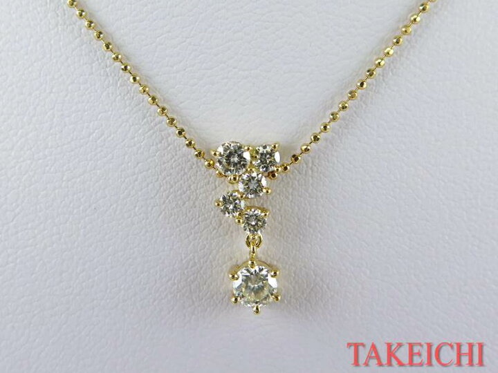 楽天市場】K18YG☆ネックレス◇ダイヤモンド0.34ct/0.26ct【中古・新品  