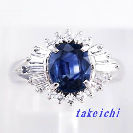 Pt900 ★リング サファイア1.13ct ◇ダイヤモンド0.20ct ●18号 ソーティング付き【中古】/10020864