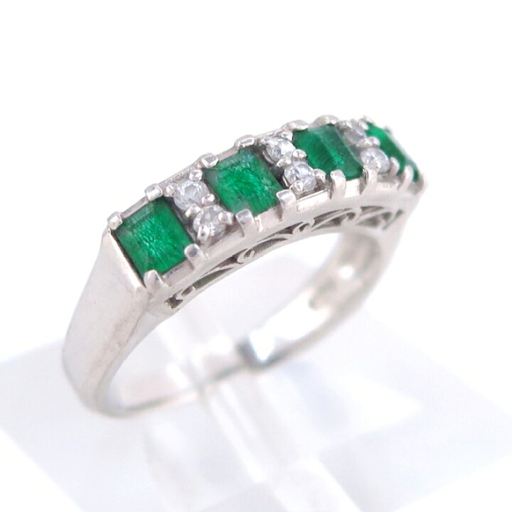 楽天市場】Pt900 プラチナ リング 指輪 エメラルド 5月 ダイヤモンド 4  