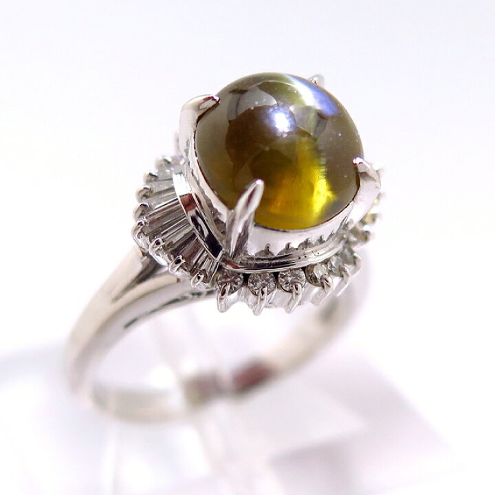 楽天市場】Pt900 プラチナ リング 指輪 クリソベリルキャッツアイ4.770  