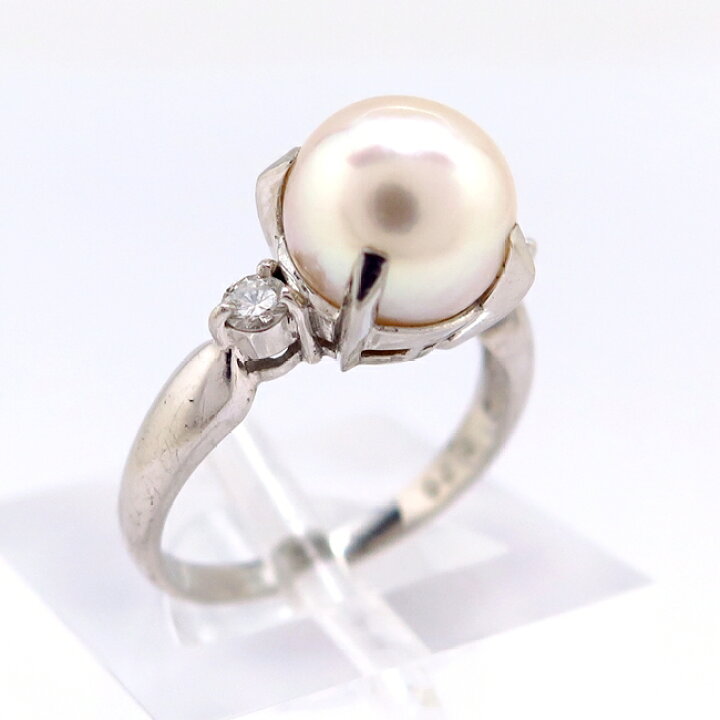 楽天市場】Pt900 プラチナ リング 指輪 パール9.500mm ダイヤモンド  