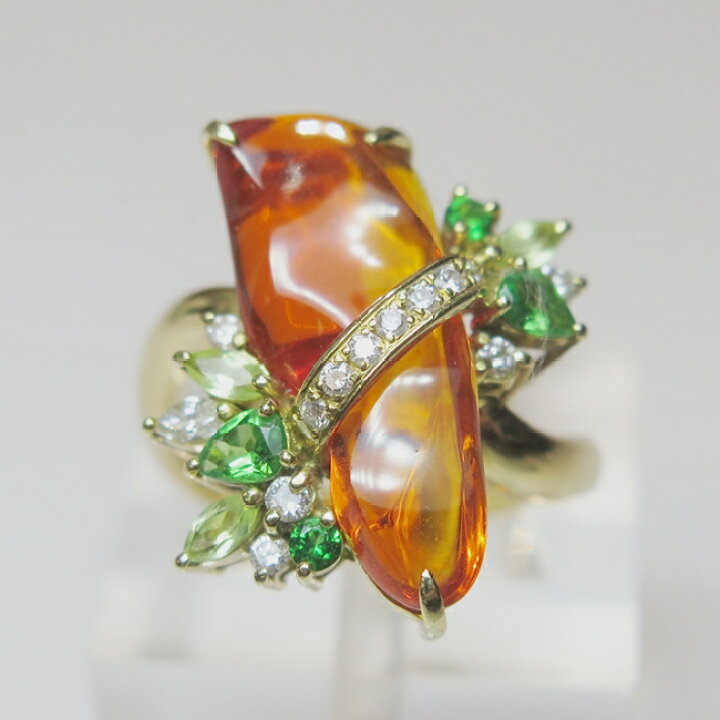 楽天市場】K18YG イエローゴールド 指輪 リング ファイヤーオパール  