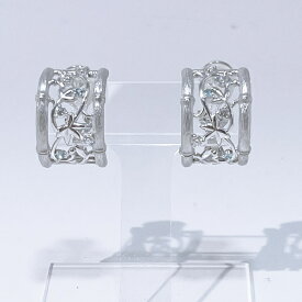 K18WG ★ホワイトゴールド ☆トルマリン イヤリング ◇トルマリン0.060ct ダイヤモンド 0.240ct◆鑑別書付き【中古】/10024935