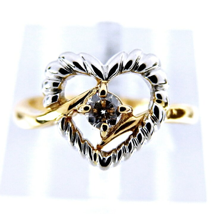 楽天市場】K18YG/Pt900 ☆リング◇ダイヤモンド0.10ct 4月誕生石  