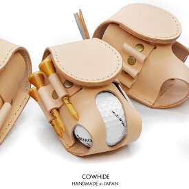 【10%OFF】ヌメ革　ゴルフボールホルダー ゴルフボールケース ボールケース ティーケース ティー グリーンフォーク 収納 ホルダー ゴルフ メンズ レディース 本革 革 レザー ゴルフ用品 コンパクト 収納ケース 日本製 おしゃれ ブランド プレゼント ティーホルダー