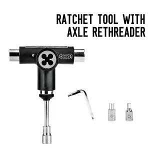 RATCHET TOOL WITH AXLE RETHREADER ���`�F�b�g �c�[�� �X�P�[�g�{�[�h �H��