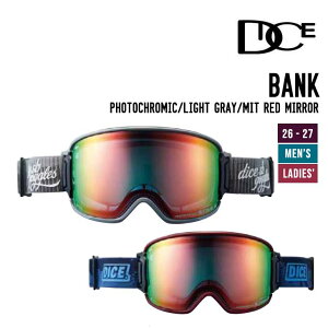 DICE �_�C�X 26-27 BANK �o���N �X�m�[�{�[�h �S�[�O�� Photochromic - Light Gray - Mit Red Mirror BK65190