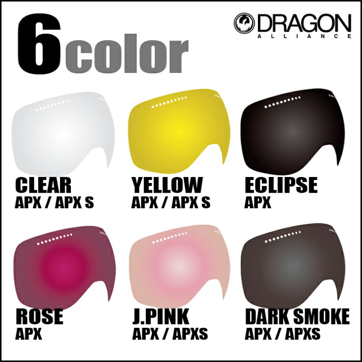 楽天市場】DRAGON ドラゴン ゴーグル APX APXS 対応 LENS スペアレンズ 