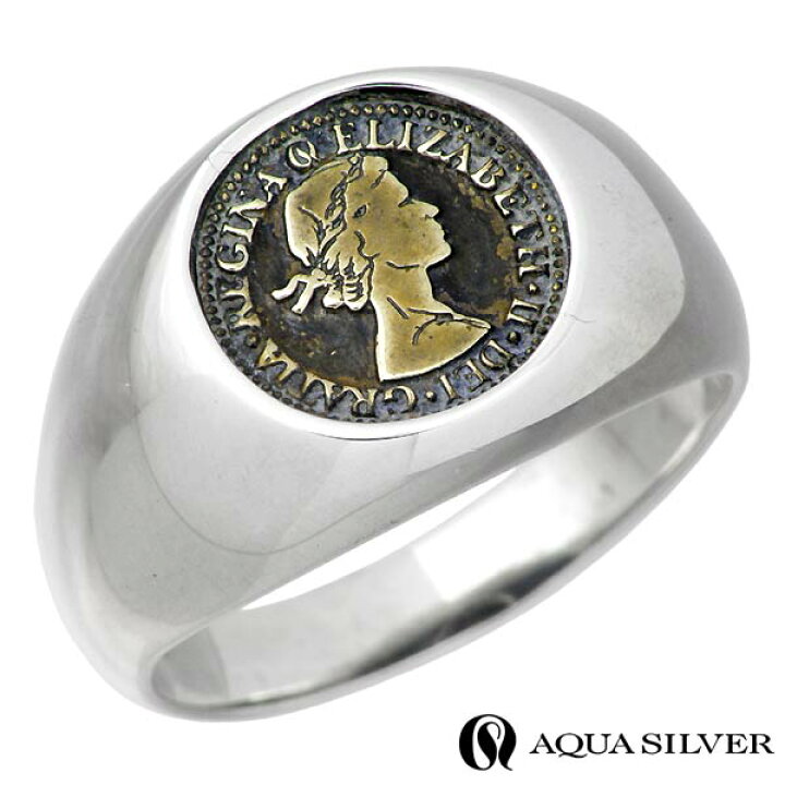 楽天市場】アクアシルバー AQUA SILVER 6ペンス シルバー リング 