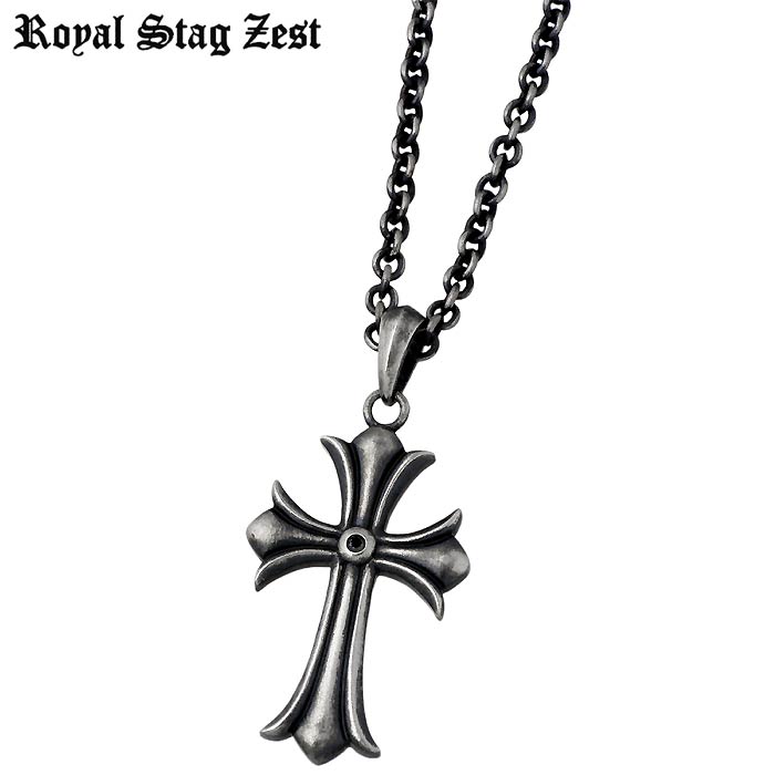 ロイヤルスタッグゼスト Royal Stag Zest シルバー ジュエリー ネックレス ブラックダイヤモンド クロス メンズ 十字架  SN25-031 | シルバーアクセサリーSies Rosso