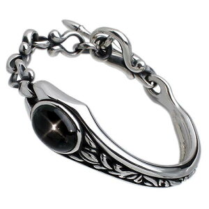 【ポイント5倍!30日限り!】 フリースタイル FREE STYLE ブラックスター ハーフバングル ブレスレット レディース メンズ シルバー ジュエリー 925 スターリングシルバー FSB-549