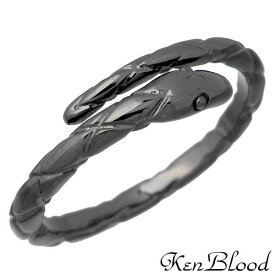 ケンブラッド KEN BLOOD リング 指輪 メンズ レディース シルバー ジュエリー スネーク ブラック 11～21号 925 スターリングシルバー KR-257BK