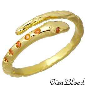 ケンブラッド KEN BLOOD リング 指輪 メンズ レディース シルバー ジュエリー スネーク ゴールド キュービック 11～21号 925 スターリングシルバー KR-258GD