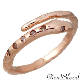 ケンブラッド KEN BLOOD リング 指輪 メンズ レディース シルバー ジュエリー スネーク ピンク キュービック 11～21号 925 スターリングシルバー KR-258PK
