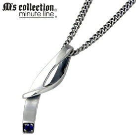 エムズ コレクション M's collection サファイア シンセティック シルバー ネックレス アクセサリー メンズ シルバー925 スターリングシルバー RYO-175SAG