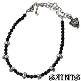 セインツ SAINTS セブン スカル シルバー ブレスレット アクセサリー オニキス ドクロ 髑髏 シルバー925 スターリングシルバー SSB10-65OX