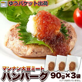 【ポイント5倍！ 7/31まで！ 】 【ゆうパケット出荷】 マンナン 大豆 ミート ハンバーグ 90gx3袋 100%植物由来の新感覚ハンバーグ 手土産 プレゼント ご進物 ギフト 贈り物に SM00010740