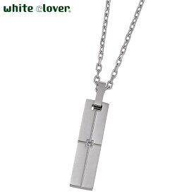ホワイトクローバー white clover ステンレス ネックレス アクセサリー メンズ ダイヤモンド クロス アレルギーフリー サージカルステンレス316L 刻印可能 4SUP056SV